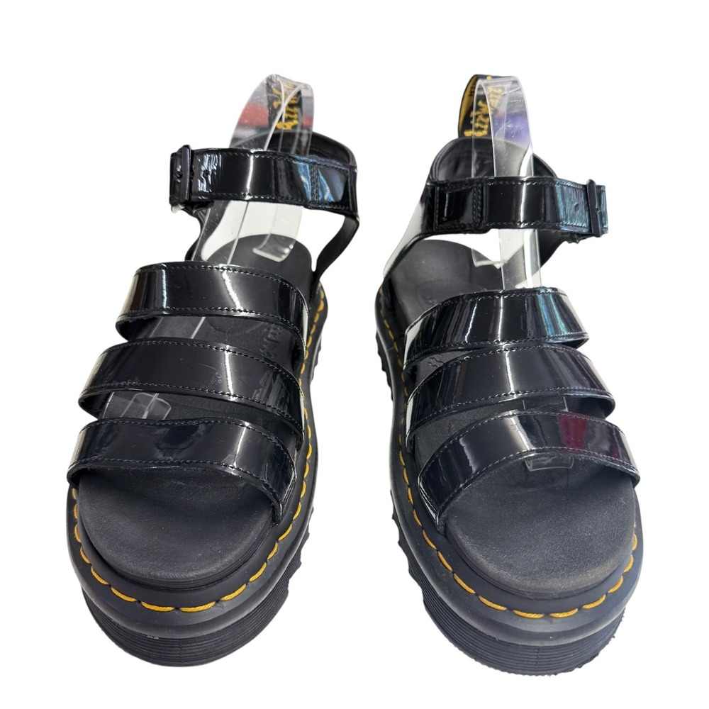 Dr Martens Blaire Sandals Womens 9 EU 41 Black Patent Leather Platform
